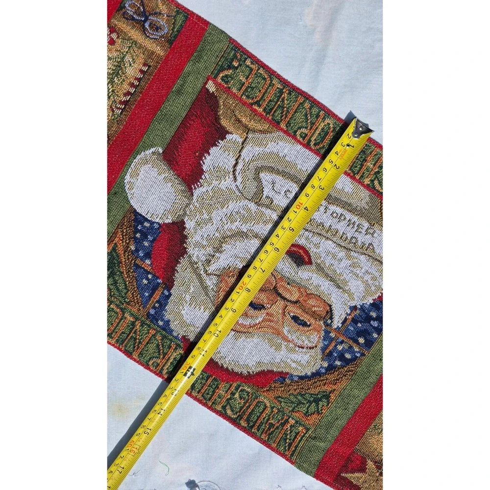 VTG Santa Claus Table Runner Christmas 